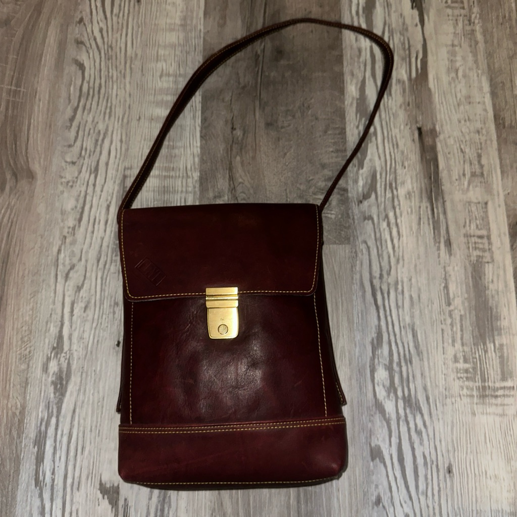 Vintage Frye Leather Shoulder Bag Rare Dark Brown Made In Usa